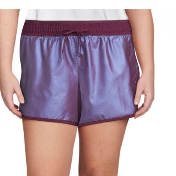 NWT Women’s Workout Shorts Purple Maroon Shine Shorts Plus Size XXL (20) CASUAL - Picture 1 of 6